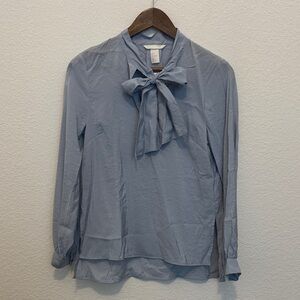NWT H&M Light Blue Women's Blouse with Bow Tie